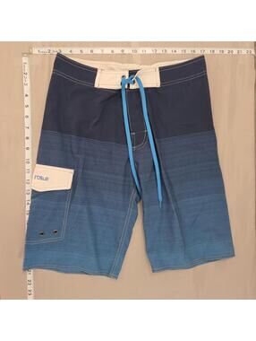 Men's Blue Gradient Swim Trunks with Pocket